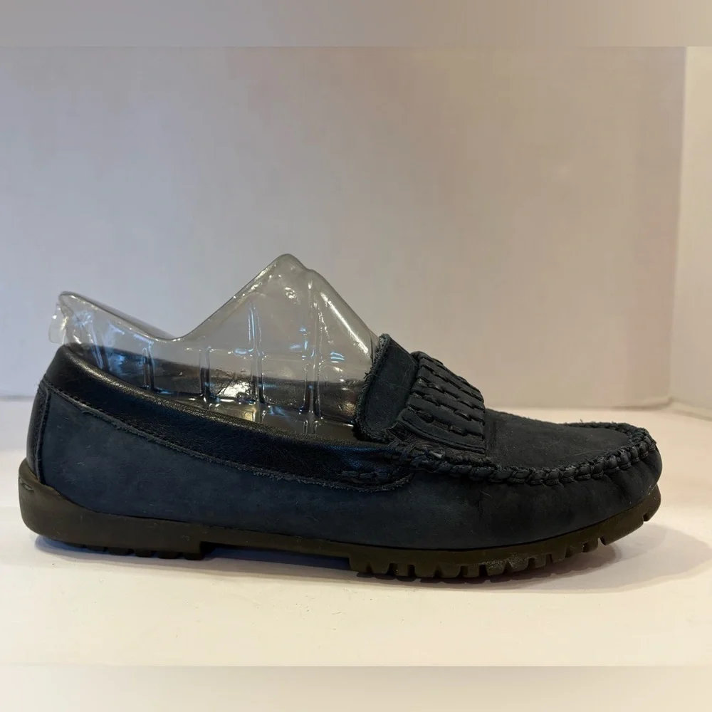 Hush Puppies dark blue leather slide-on loafers shoes size 6.5 M